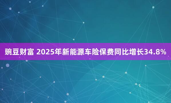 豌豆财富 2025年新能源车险保费同比增长34.8%