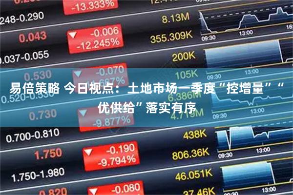 易倍策略 今日视点：土地市场一季度“控增量”“优供给”落实有序